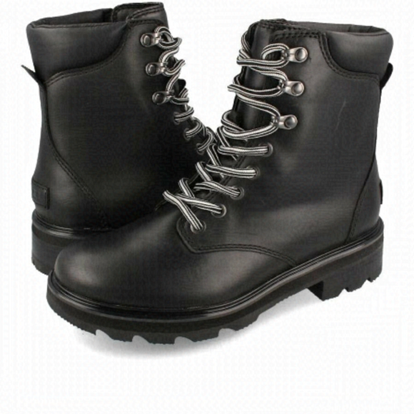 Sorel Shoes - Sorel BNWT "Lennox" black leather lace up boot sz 8 NEW waterproof